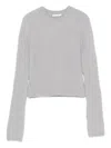 Patrizia Pepe Ribbed Crew-neck Sweater In Gray