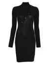 Patrizia Pepe Ribbed-knit Dress In Black