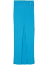 Patrizia Pepe Ribbed Maxi Skirt In Blue