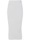 Patrizia Pepe Ribbed Midi Skirt In Grey