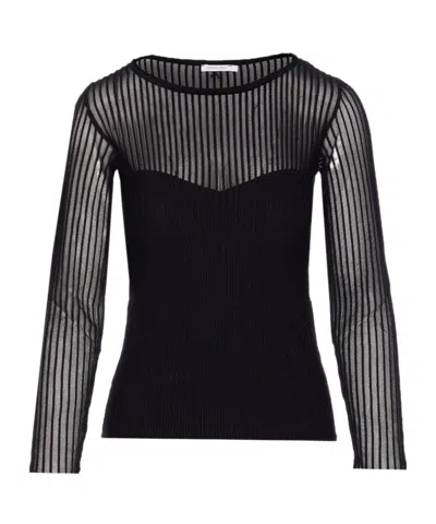 PATRIZIA PEPE PATRIZIA PEPE RIBBED TRANSPARENT KNITWEAR