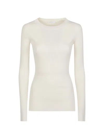 Patrizia Pepe Ribbed-knit Sweater In White