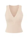 RIBBED-KNIT WRAP TOP