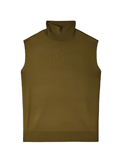 Patrizia Pepe Roll-neck Sleeveless Sweater In Green