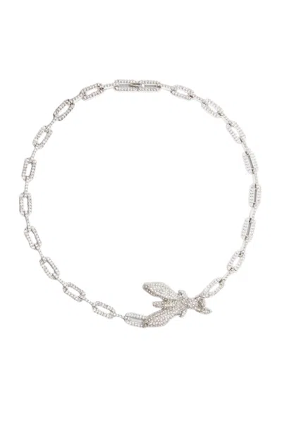 Patrizia Pepe Rolo Choker Necklace With Rhinestones