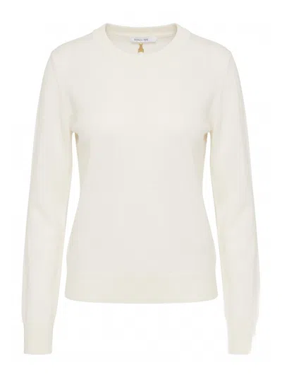 Patrizia Pepe Round Neck Sweater In White
