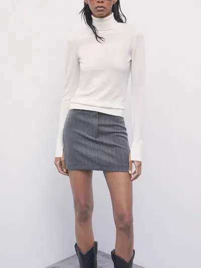 Patrizia Pepe Roll-neck Wool Sweater In White