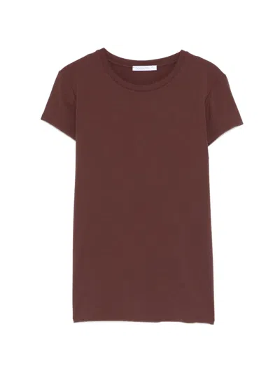 Patrizia Pepe Round-neck T-shirt In Brown