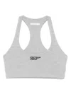 Patrizia Pepe Rubberised-logo Bra In Grey