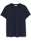 Patrizia Pepe Rubberised-logo T-shirt In Blue