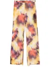 Patrizia Pepe Rubberised-logo Trousers In Yellow