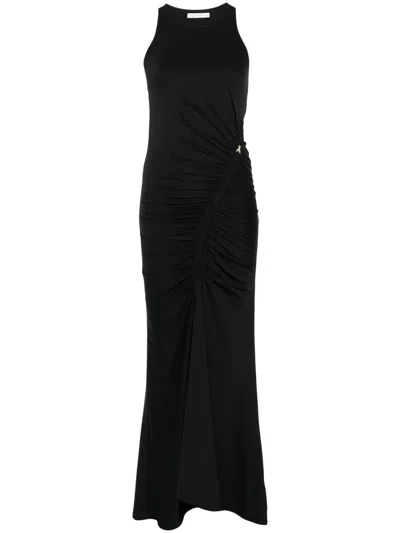 Patrizia Pepe Ruched Maxi Dress In Black