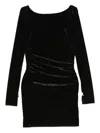 Patrizia Pepe Ruched Mini Dress In Black