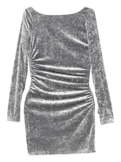 Patrizia Pepe Ruched Mini Dress In Gray