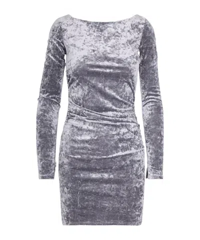 Patrizia Pepe Ruched Mini Dress In Gray