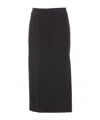 Patrizia Pepe Ruched Pinstriped Pencil Skirt In Black