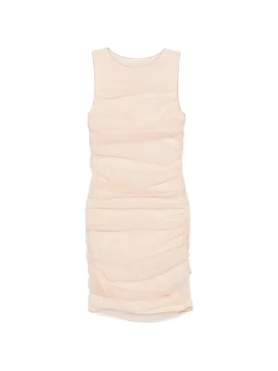 Patrizia Pepe Ruched Sleeveless Mini Dress In Pink