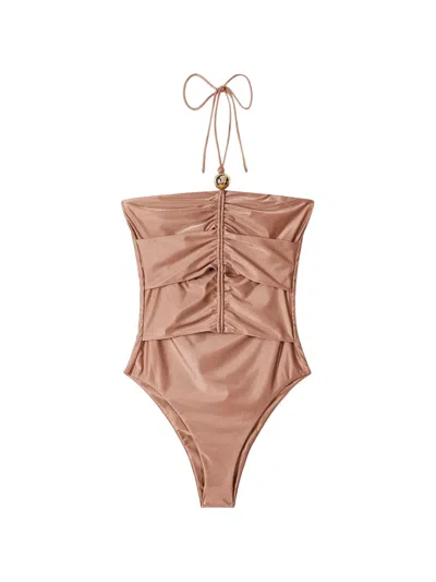 Patrizia Pepe Ruched Swimsuit In Multi