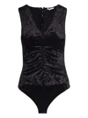 Patrizia Pepe Body Essential In Velluto Nero In Black