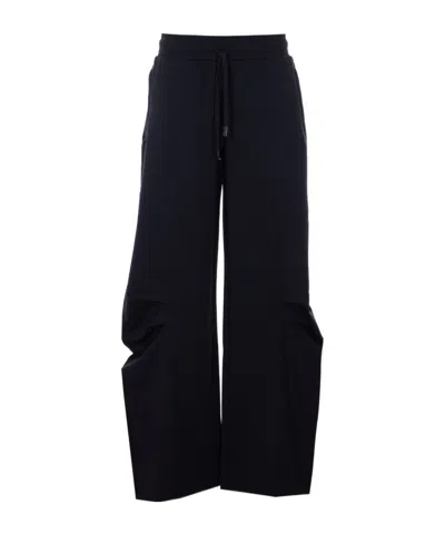 Patrizia Pepe Ruffle Detailed Trousers In Blue