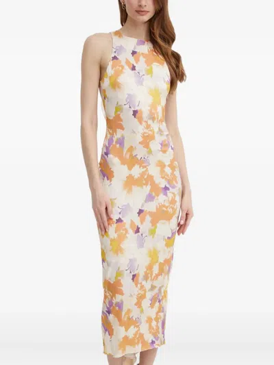PATRIZIA PEPE RUFFLED FLORAL MIDI DRESS