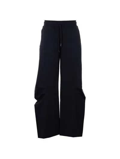 Patrizia Pepe Ruffled Trousers In Black