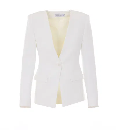 Patrizia Pepe V-neck Single-breasted Blazer In White