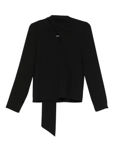 Patrizia Pepe Sash Fluid Blouse In Black