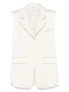 Patrizia Pepe Satin-finish Waistcoat In White