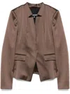 Patrizia Pepe Satin Jacket In Brown