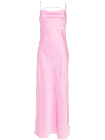 Patrizia Pepe Satin Mermaid Maxi Dress In Pink