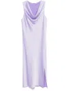 Patrizia Pepe Satin Teardrop Dress In Purple