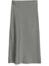 Patrizia Pepe Satin Midi Skirt In Grey