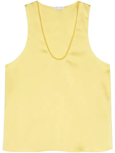 Patrizia Pepe Satin Tank Too In Yellow