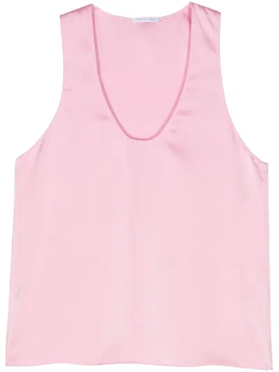 Patrizia Pepe Satin Tank Top In Pink