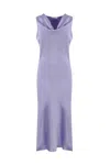 Patrizia Pepe Satin Teardrop Dress In Glam Lilac
