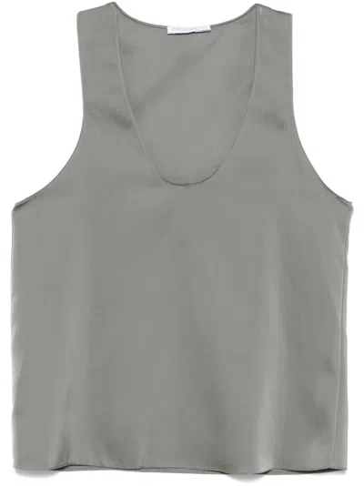Patrizia Pepe Satin Top In Green