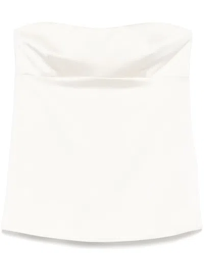 Patrizia Pepe Satin Top In Neutrals