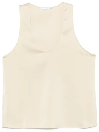 Patrizia Pepe Satin Top In Neutrals
