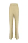 Patrizia Pepe Satin Trousers With Belt In Modern Beige