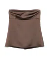 Patrizia Pepe Satined Blouse In Coffee Brown