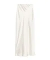Patrizia Pepe Satined Midi Skirt In White