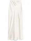 Patrizia Pepe Satined Midi Skirt In White