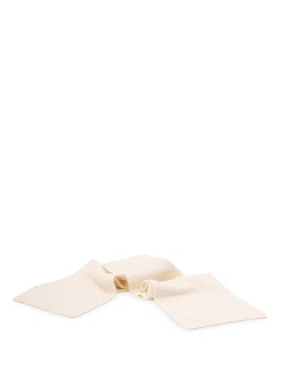 Patrizia Pepe Logo-embroidered Wool Scarf In Neutral