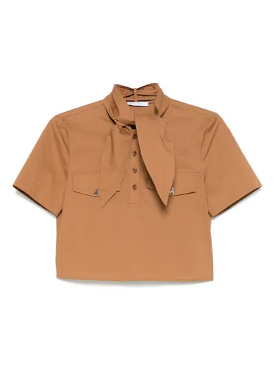 Patrizia Pepe Scarf-detail Poplin Shirt