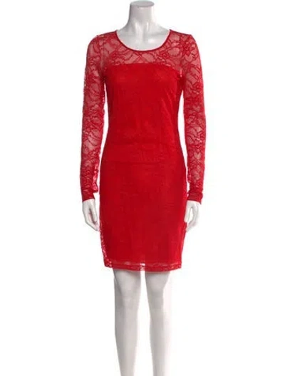 Pre-owned Patrizia Pepe Scoop Neck Mini Dress W/ Tags In Red