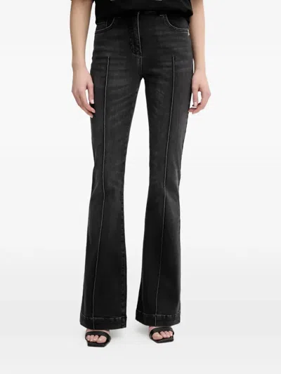 Patrizia Pepe Seam-detail Flared Jeans In Black