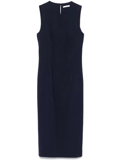 Patrizia Pepe Seam-detail Midi Dress In Blue