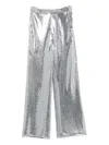 Patrizia Pepe Sequin-embellished Flared Trousers In Metallic