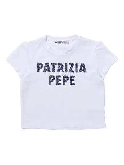 Patrizia Pepe Kids' Sequin-embellished Logo T-shirt In Burgundy